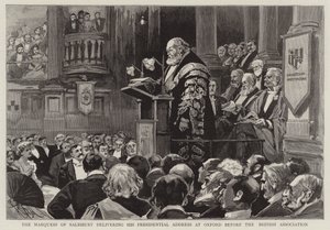 El Marqués de Salisbury dando su discurso presidencial en Oxford ante la Asociación Británica de Alexander Stuart Boyd